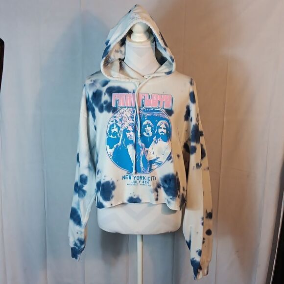 Pink Floyd Tie Dyed Cropped Hoodie - Picture 1 of 5